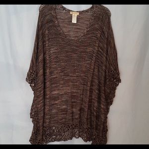Democracy 2x Crochet Poncho Batwing Sweater